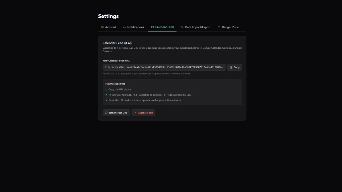 Sincronización de Calendario