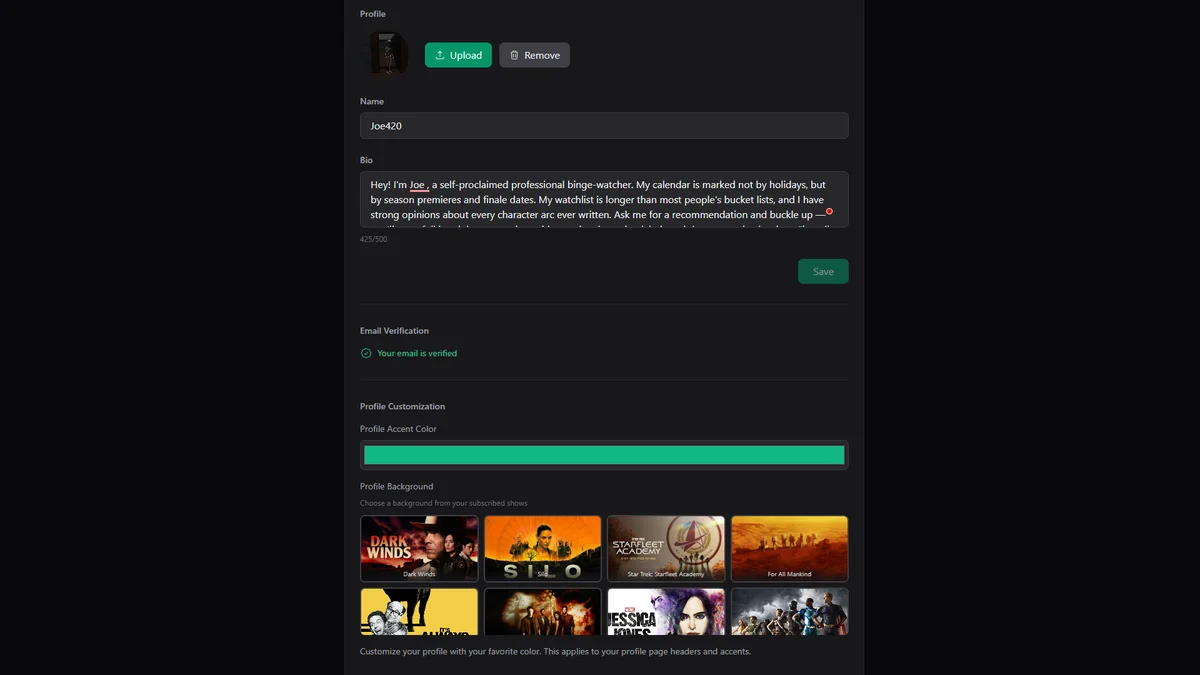 Personalización de Perfil