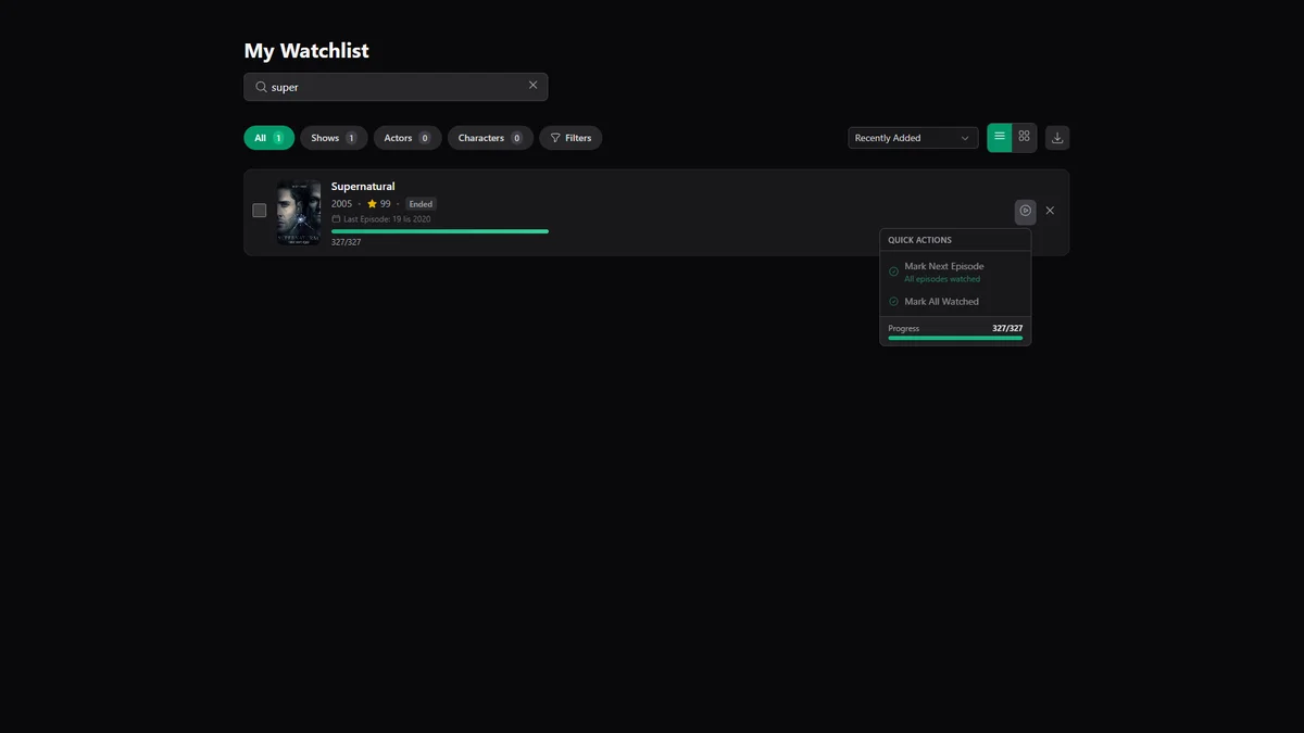 Seguimiento de Series (2/3)